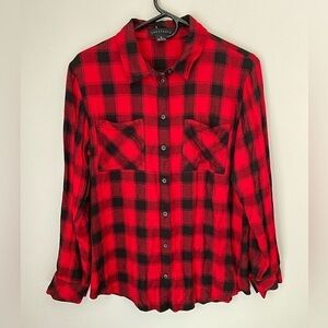 Sanctuary Plaid Check Button Down Size X Small